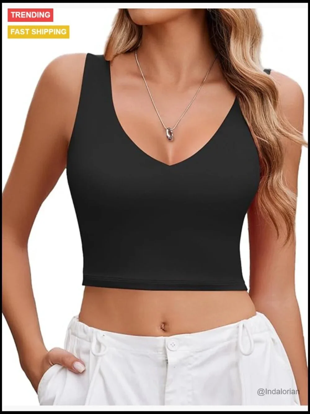 Women's Deep V Neck Crop Tank Top Plunge Camisole Going Out Stretchy